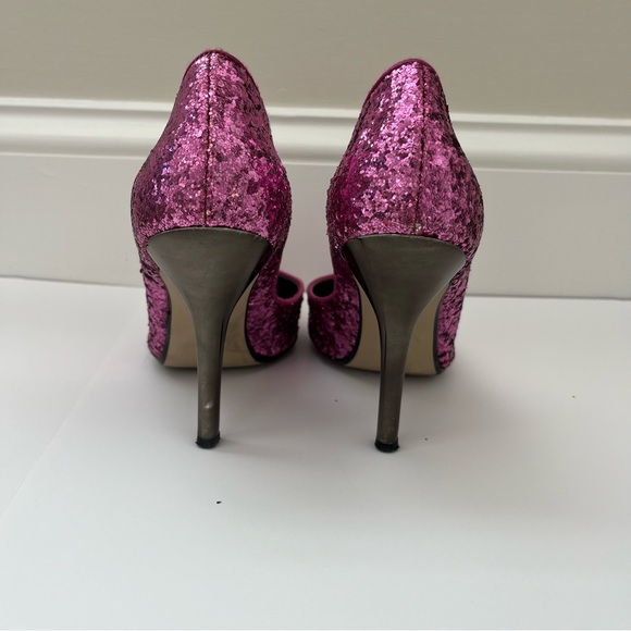 Guess Glitter Sparkle Carrie Stiletto High Heels Pink Sz 8 - Picture 4 of 10